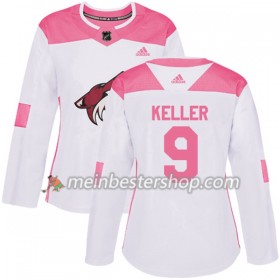 Arizona Coyotes Clayton Keller 9 Adidas 2017-2018 Weiß Pink Fashion Trikot Authentic - Dame